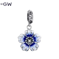gw victoria flower charm 925 sterling silver romantic regalos de boda pendant fit bracelets necklaces diy fine jewelry s421h10