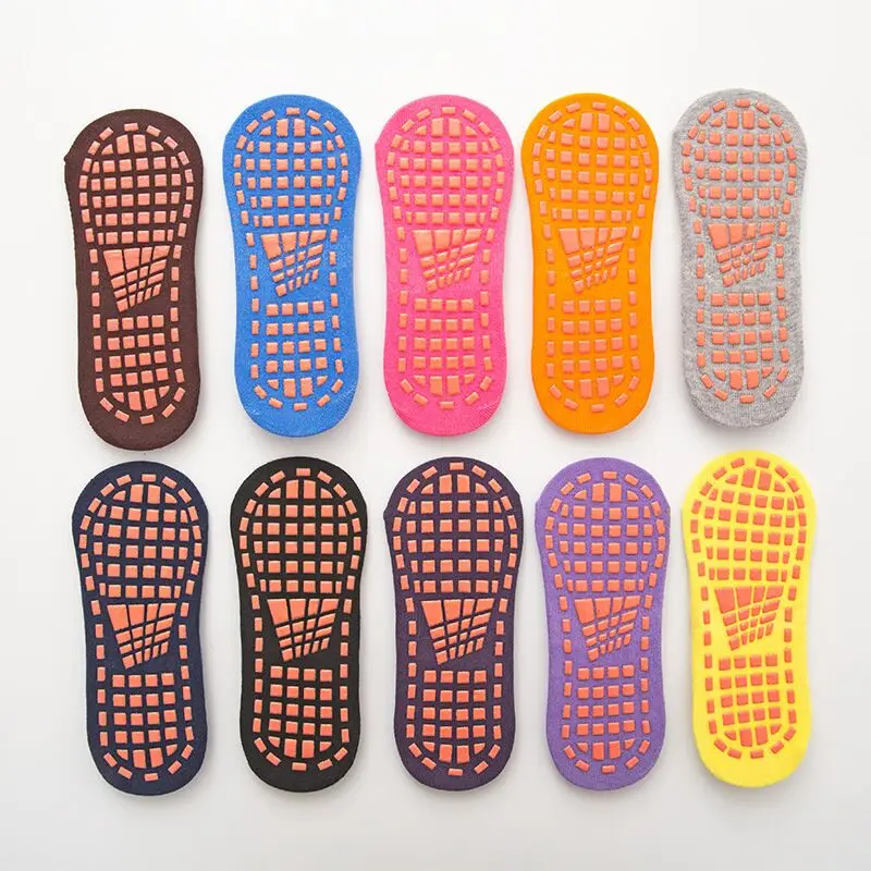 5Pairs/lot Anti-slipTrampoline Socks Cushioning Bandage Pilates Ballet Children Men Women Cotton Sport Socks With Good Grip