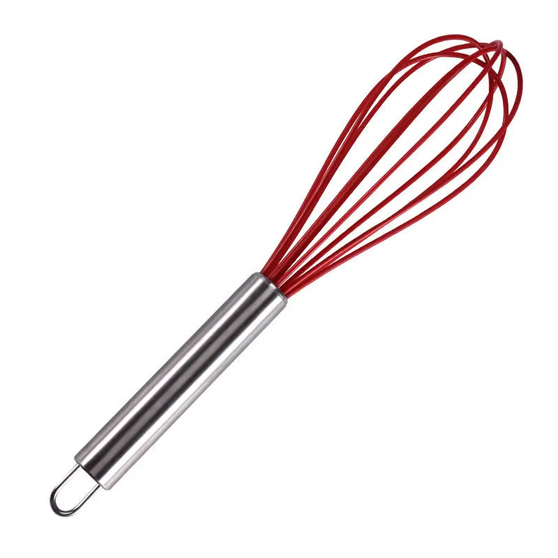 

Kitchen Baking Tools 3 Sizes Silicone Egg Beater Drink Whisk Mixer Manual Stainless Steel Handle Egg Cream Stirring Blender