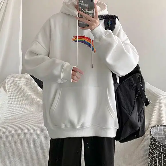 

Men's hooded sweater autumn and winter new thick loose Korean trend student jacket men