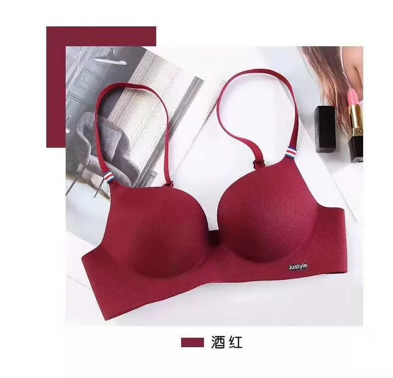 

Explosion French English Broken Bra Set One Thick Cup Girl Gathering Upper Torked No Steel Ring Women's Underwear