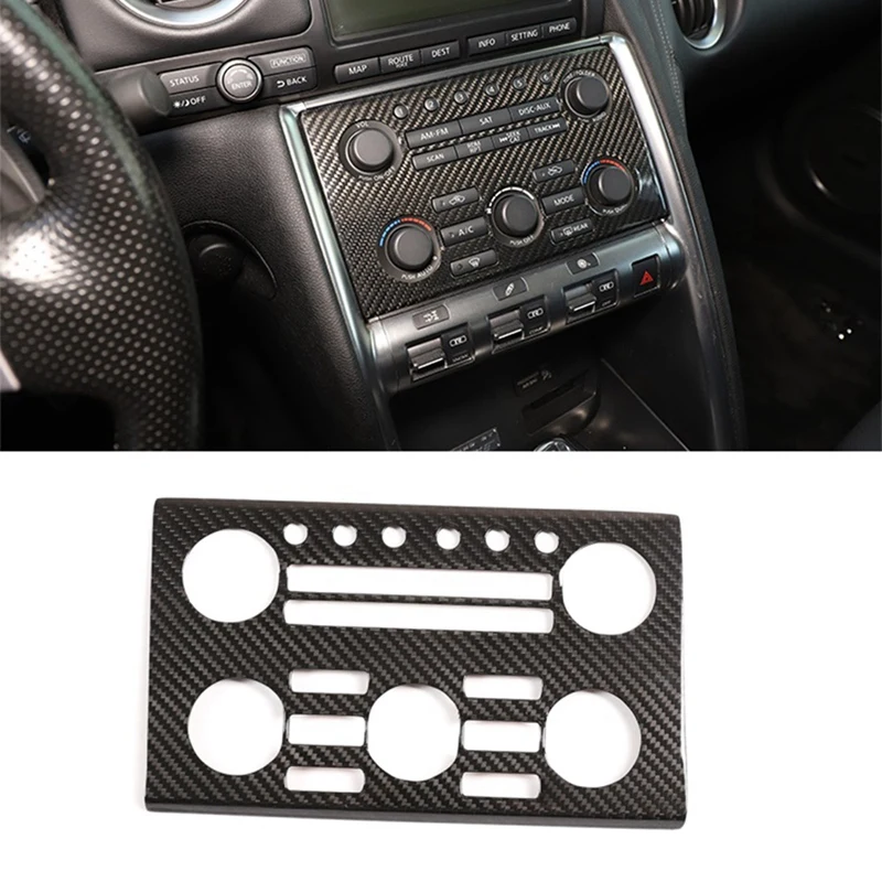Real Carbon Fiber Car Central Control CD Panel Frame Volume ​For Nissan GTR R35 2008-2016 | Автомобили и мотоциклы
