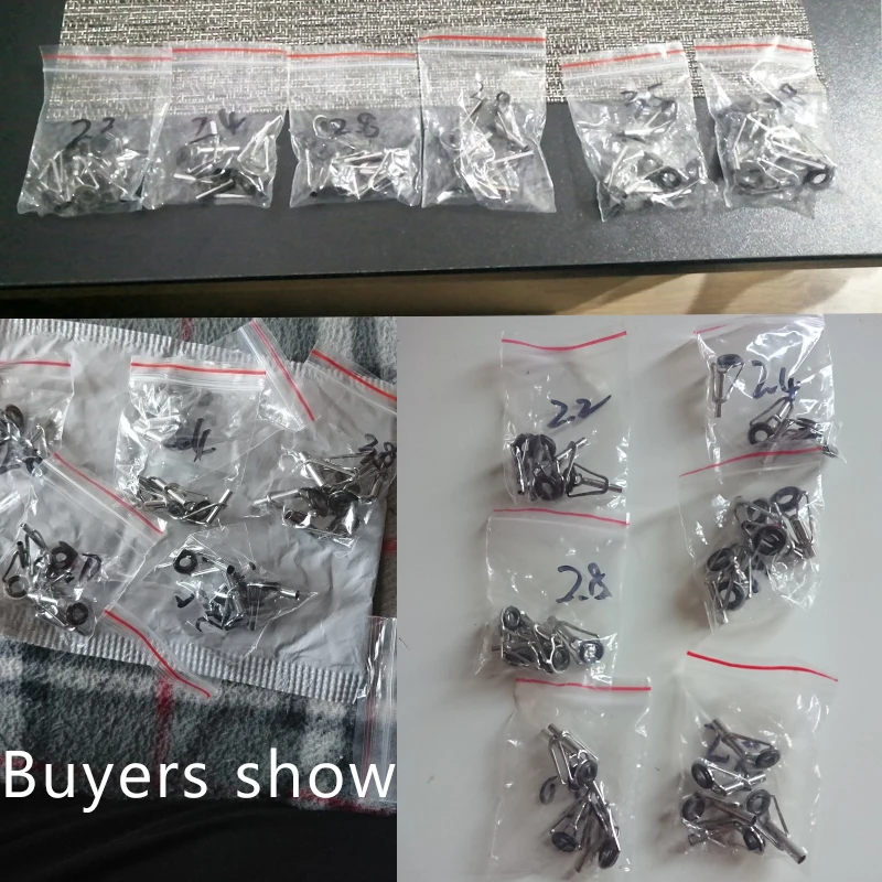 Набор железных направляющих колец для удочки из крокодила 30 шт. 6 видов диаметров