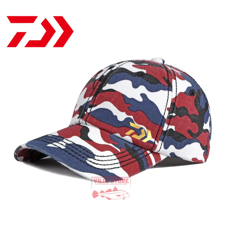 

2121 Daiwa Outdoor Camouflage Fishing Hat Waterproof Sport Peaked Cap Sun Hat Baseball Caps Men Hiking Hunting Breathable Caps
