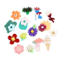 50pc 3d stereoscopic simulation flower ice cream jewelry accessories hand made earrings connectors diy pendant components charms