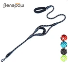 Собачий поводок Benepaw для средних и больших собак с 2 мягкими ручками, прочный Светоотражающий Поводок для собак для прогулок и тренировок