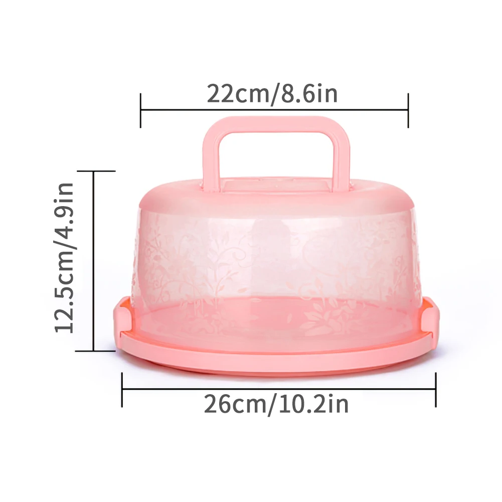 

Portable Cake Box Carrier Handle Container Storage Cupcake Round Lid Clip Lock Dessert Container Cover Case Cake Box Accessories