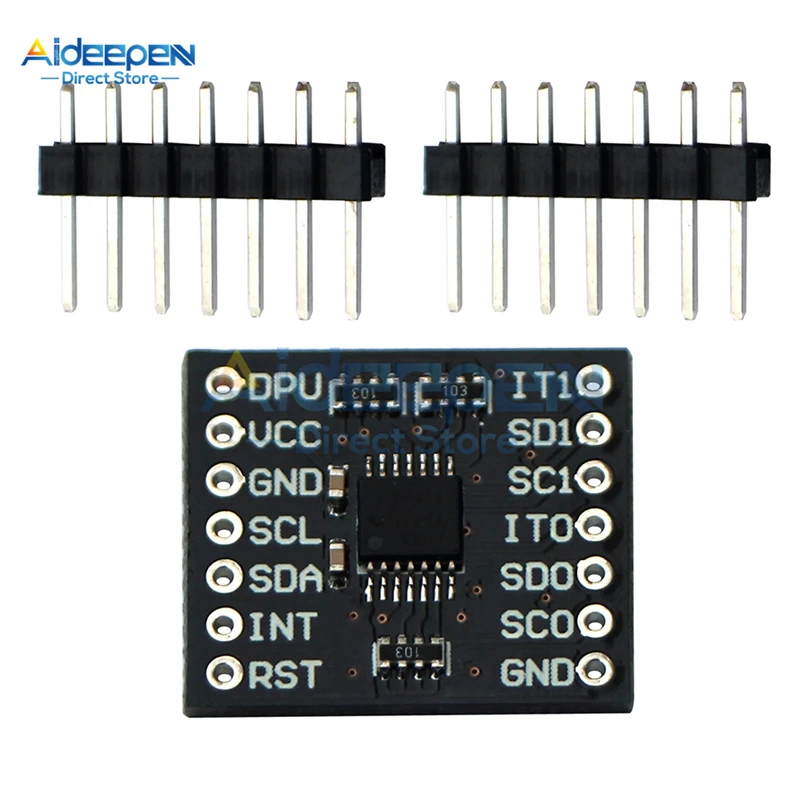 

TCA9543A 2-Channel Low Voltage I2C Bus Switch + Interrupt Logic And Reset Module