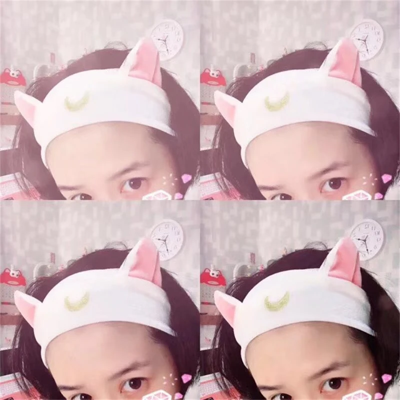 

Anime Sailor Moon Luna Artemis Cat Ears Hair Band Hair Accessory Headband Cosplay Cute Face Washing Makeup Tool Lolita Headwear
