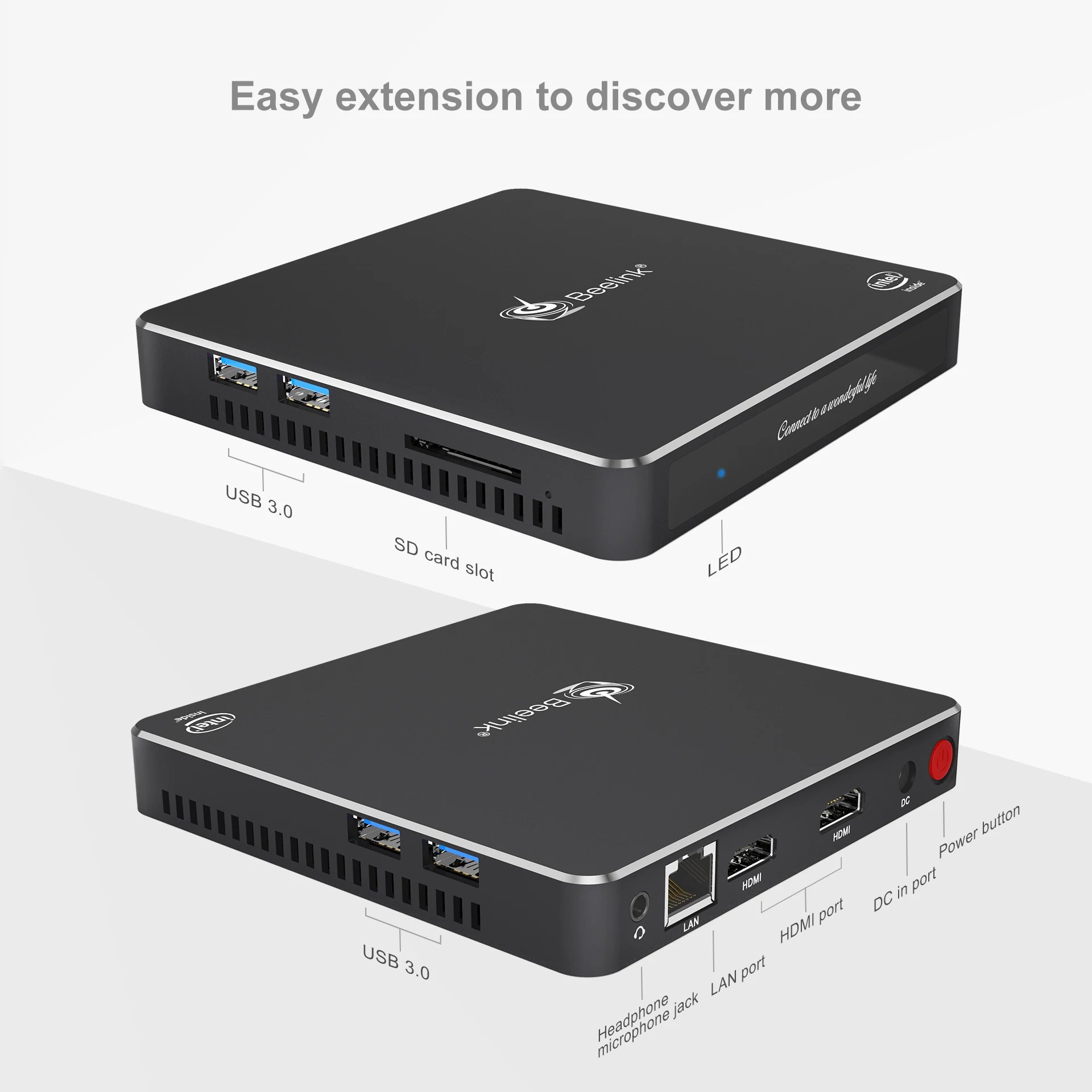 Beelink T34 мини ПК Intel Celeron N3450 8G RAM 128GB / 256GB 512GB /1T ROM Win10 USB3.0 BT4.0 Dual HDMI WIFI 2 4G + 5 8G|Мини ПК| |