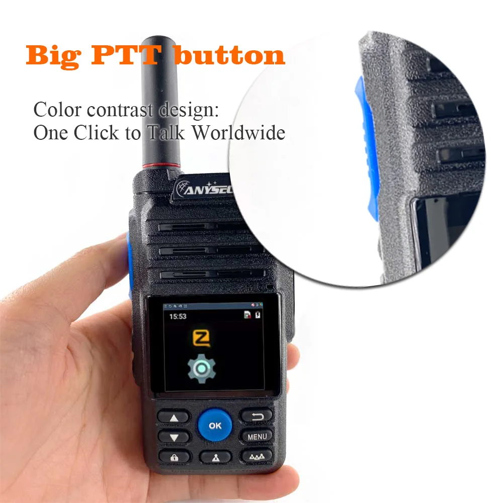 anysecu t56 4g lte network radio zello walkie talkie phone 6800mah battery mobile ham poc radio amateur android walkie talkie free global shipping
