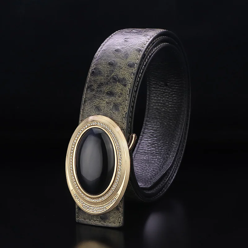 

Wide Leather Belt For Men Fashion Designer Buckle Male Waist Strap Casual Ceinture Homme
