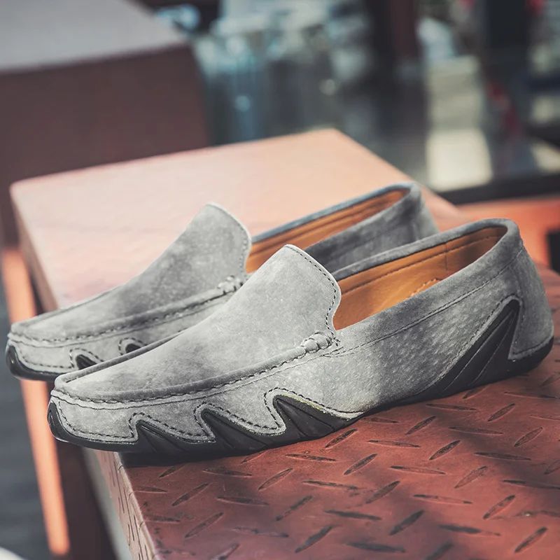 Мокасины мужские из натуральной кожи мягкие лоферы Повседневная Теплая обувь