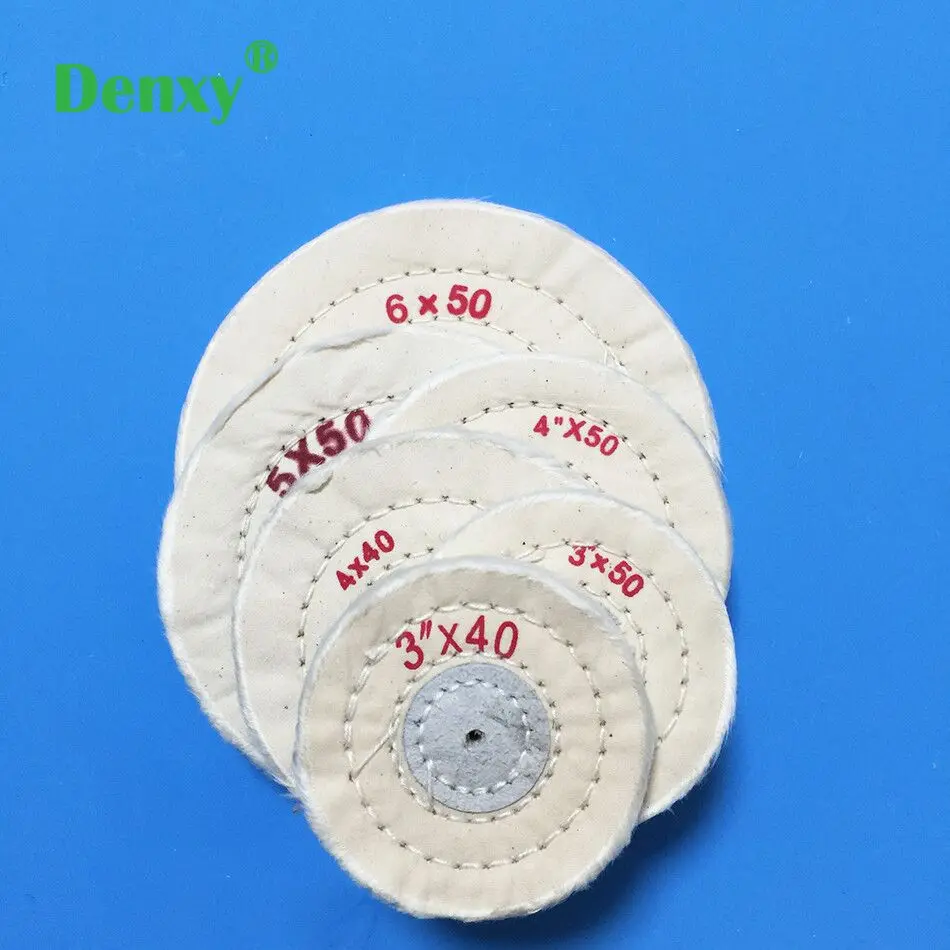 10pcs Denxy Dental White Cloth Round Flannel Wheel  Denture Cloth Polishing Wheel Polishing Cloth Round For Dental Lab