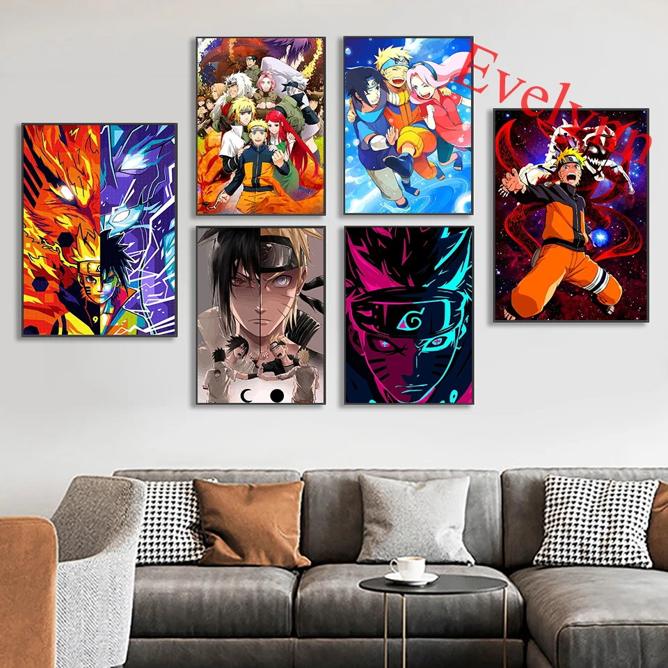 

Japanese Anime Naruto Poster And Prints Cartoon Sasuke Children Room Decor Painting Modern Living Room Decor Canvas Wall Art