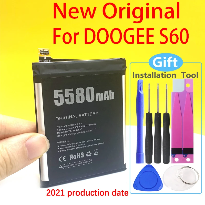 new original battery for doogee s60 5580mah bat17m15580 bat173605580 mobile phonegift tools free global shipping