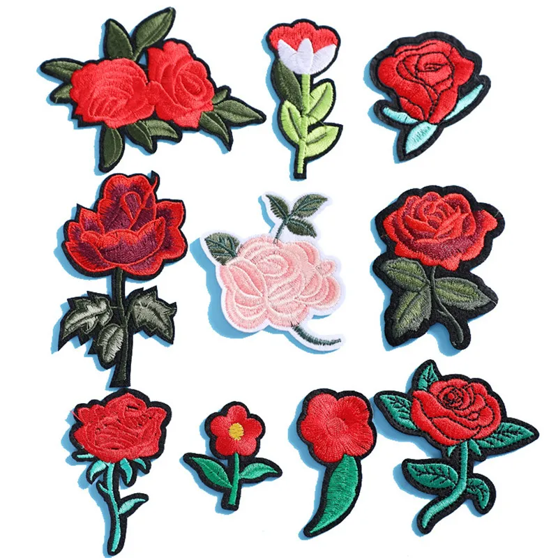 1 шт. Новое поступление нашивки в виде цветков розы аппликация для вышивки одежды