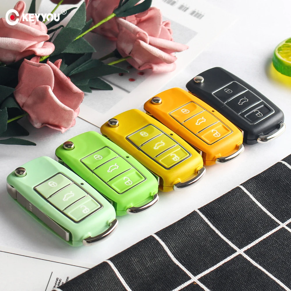 Чехол для автомобильного ключа KEYYOU Volkswagen Vw сиденья Skoda Jetta Golf Passat Beetle Polo Bora 3 BT
