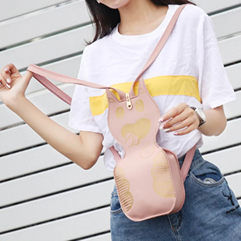 

Women Printed Multi-function Backpack PU Single Shoulder Waist Bags New