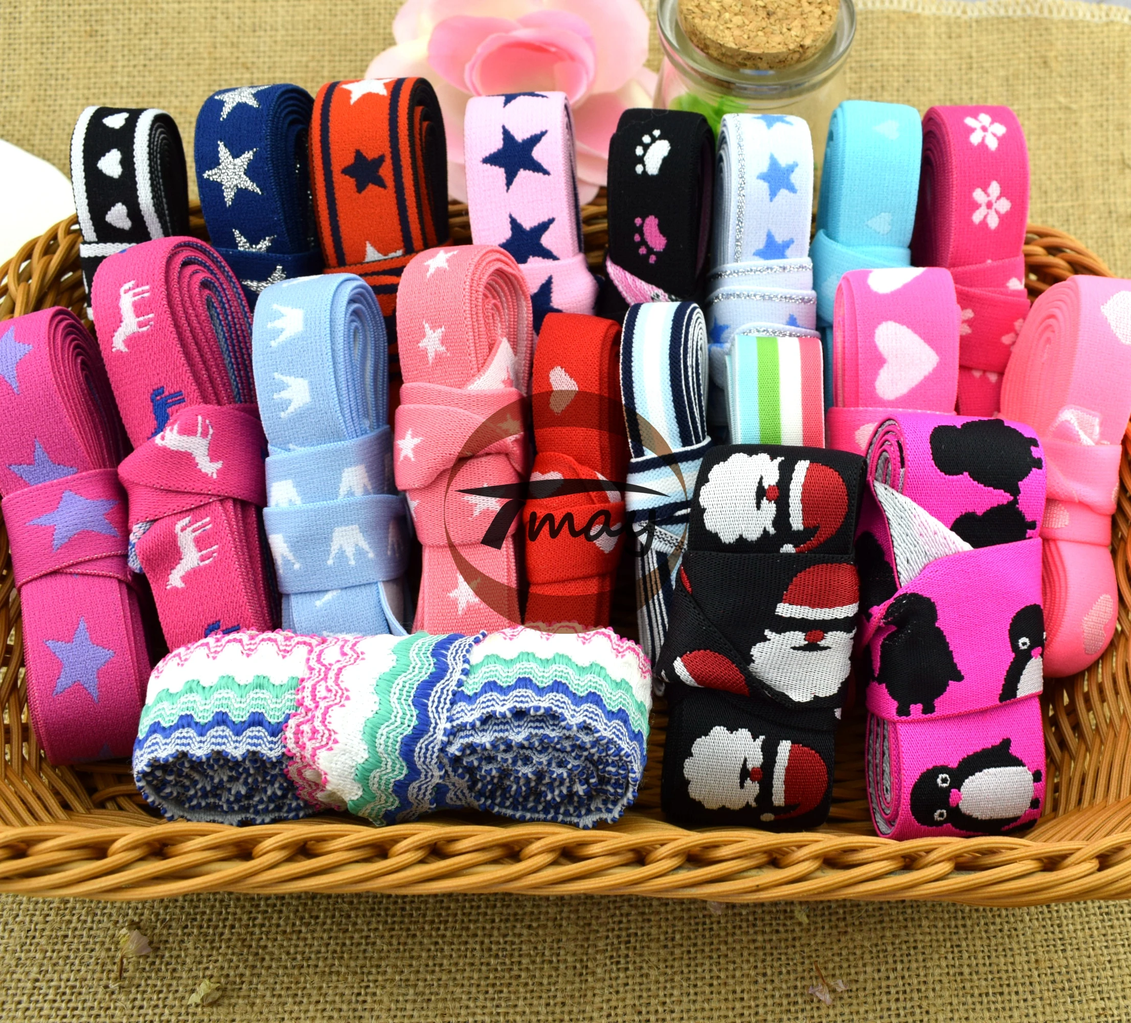 #282 1 жаккардовые эластичные ленты с вышивкой мягкий пояс для волос нейлоновая