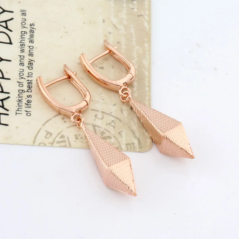 Лидер продаж винтажные дизайнерские подвески серьги цвета розового золота 585