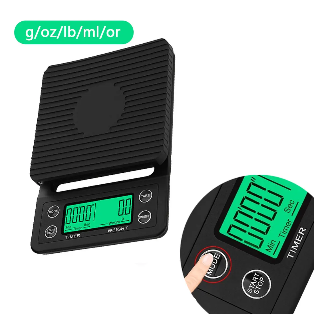 

Drip Coffee Scale With Timer Portable Electronic Digital Kitchen Scale High Precision LCD Electronic Scales 3kg/0.1g 5kg/0.1g