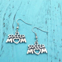 soccer mom charm earringsvintage fashion jewelry women christmas birthday gifts accessories pendants zinc alloy