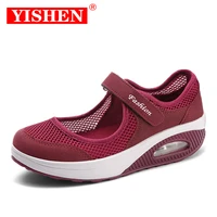 yishen summer fashion women flats platform shoes woman breathable mesh casuals shoes moccasin zapatos mujer ladies hook shoes
