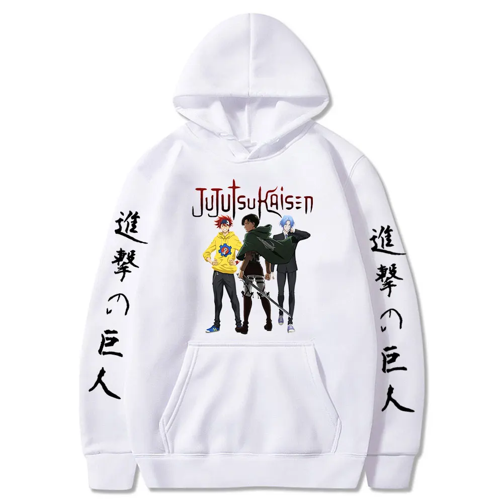 

Japanese Anime Jujutsu Kaisen Sk8 The Infinity Attack on Titan Graphic Hoodies Men Streetwear Harajuku Sweatshirts Male