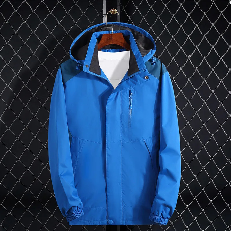 

Paragraphs spring outdoor men tide thin ski-wear, contracted blue removable cap single piece trench coat