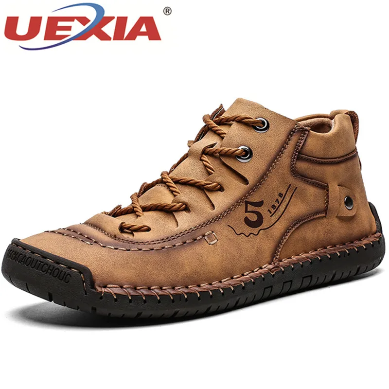 Новое высокое качество Разделение кожа зимние сапоги ботильоны мужская обувь