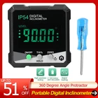 Транспортир угловой портативный с ЖК-дисплеем и подсветкой, 360 градусов