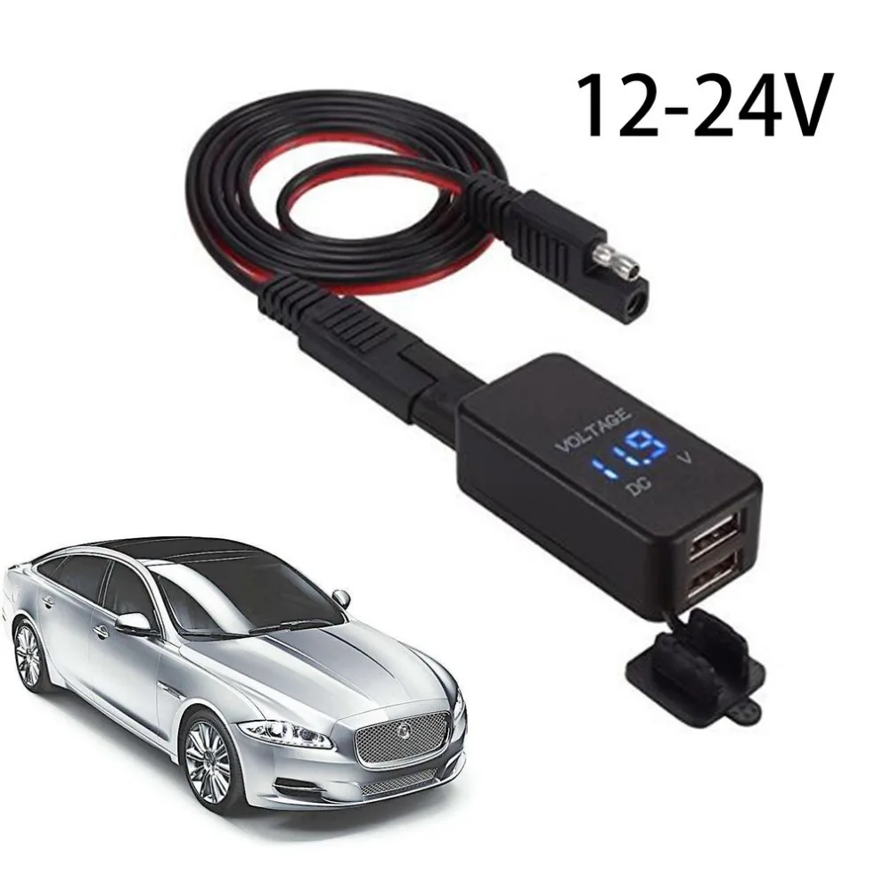 Новый автомобиль провода Dual USB 12 24V 3.1A Быстрая Зарядка адаптер для Мобильный