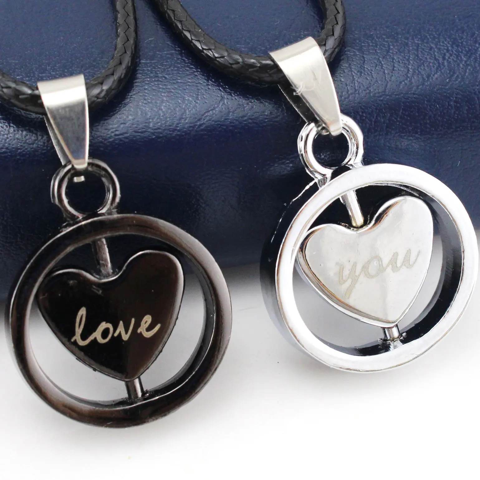 

Collares Parejas Couple Love Necklaces for Lovers Men and Women Heart Pendant Letter Couples Necklace Pair fashion 2021 Gifts