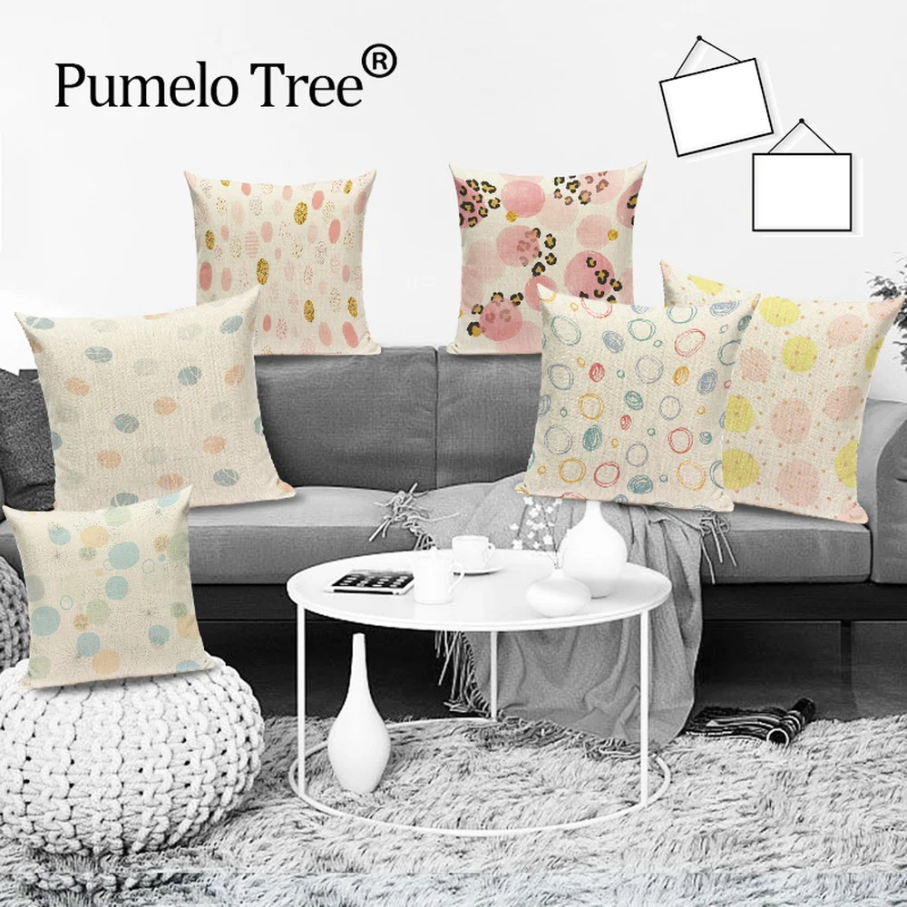 

Simple Geometric Pillow Case Circle Torus Cushion Cover for Sofa Point Home 45x45cm Square Pillowcase Sofa Cushions Kussenhoes