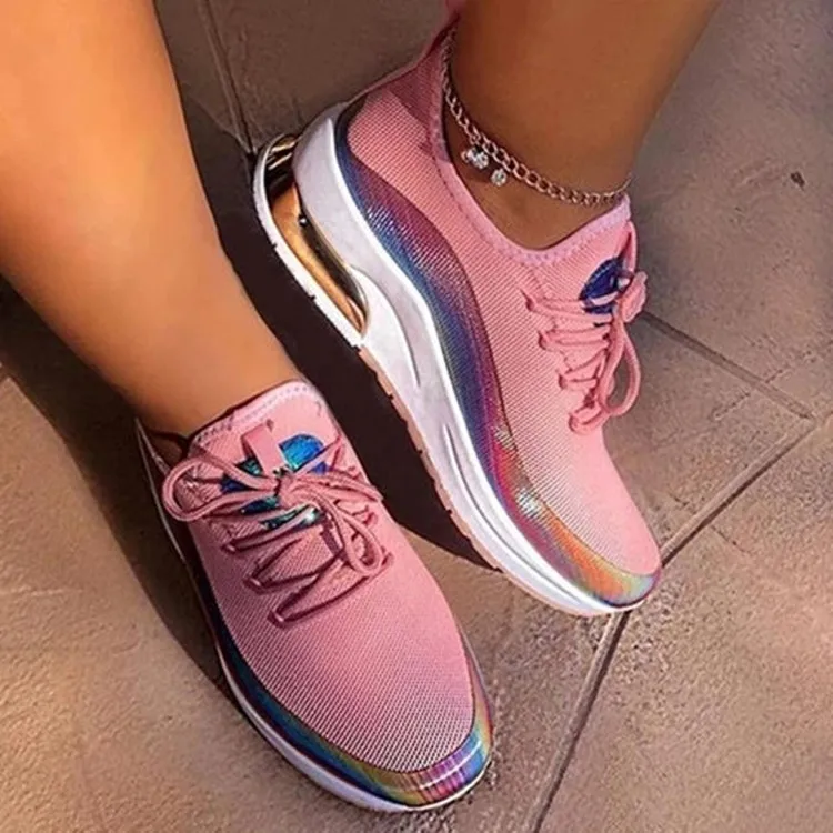 

2020 new thick-soled sports shoes women's shoes student shoes breathable multi-color women's sports shoes plus size shoes