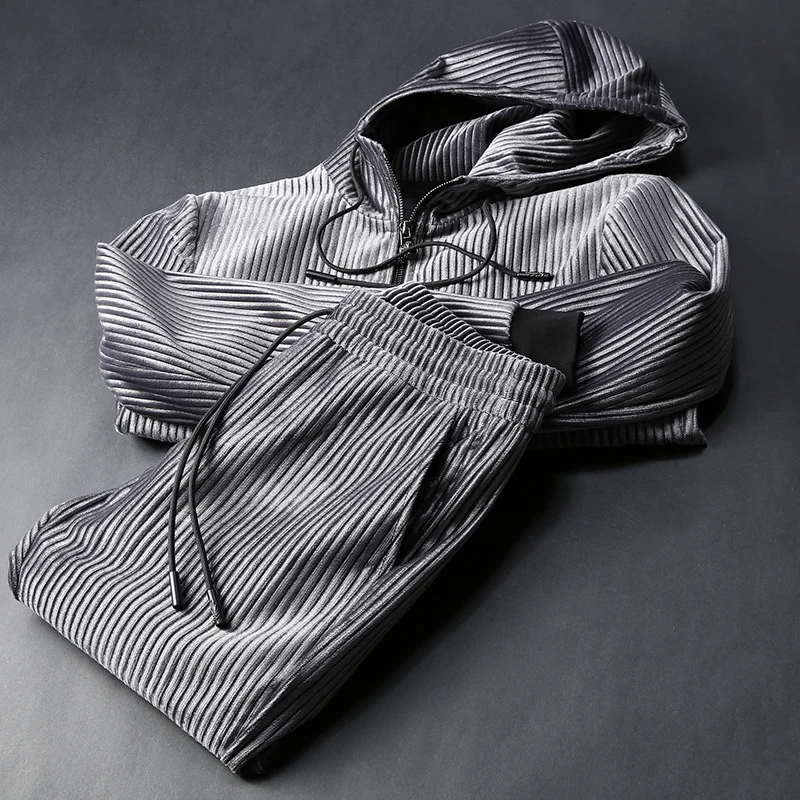 JSBD удобный теплый вельветовый повседневный спортивный костюм мужской свободный