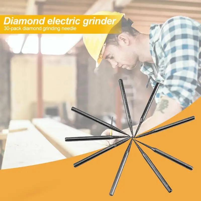 

30pcs/set Jade Carving Grinding Head Diamond Fine Workmanship Multi-function Burr File Rotary Tool Drill Bit Woodworking Tools