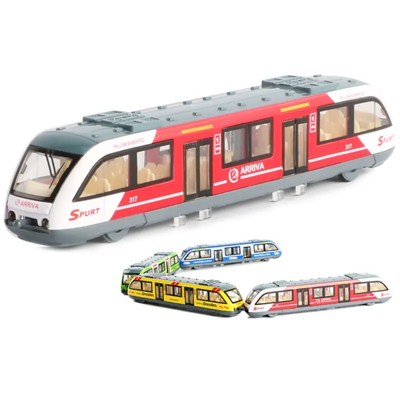 

2020 New 1:64 Magnetic Pull Back Alloy Connected Subway Metro Track Train Alloy Model Toy