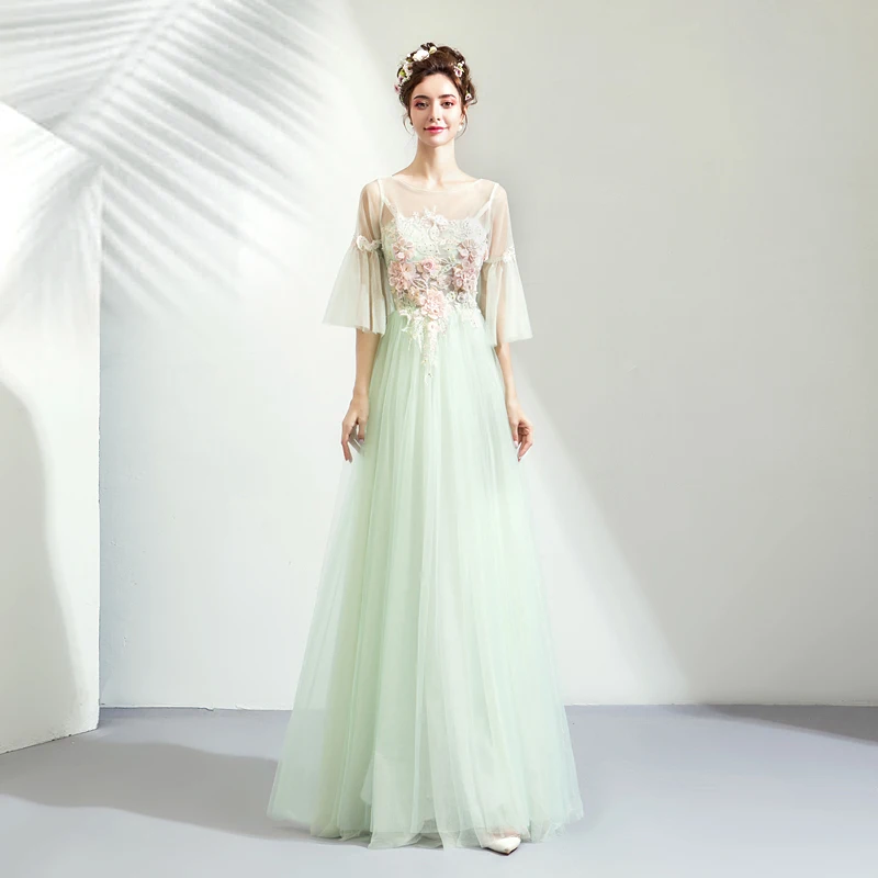 7618 Распродажа Robe De Soiree, длинное вечернее платье с розовыми кристаллами и бисером, сексуальное прозрачное вечернее платье для невесты, банкета, выпускного вечера - Цвет: 7618