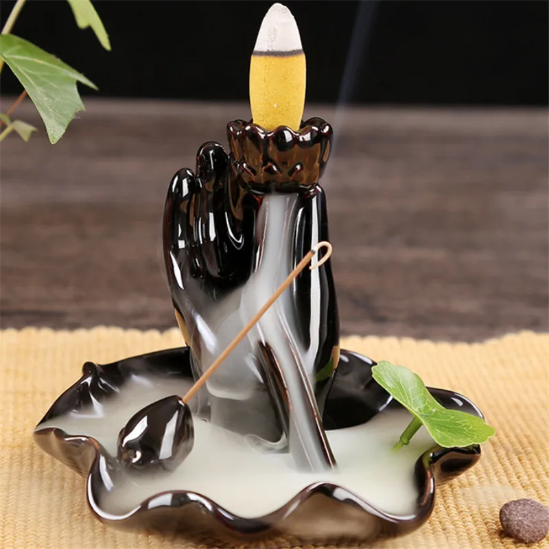 Статуя будды Zen Backflow благовония горелка керамический дымовой водопад