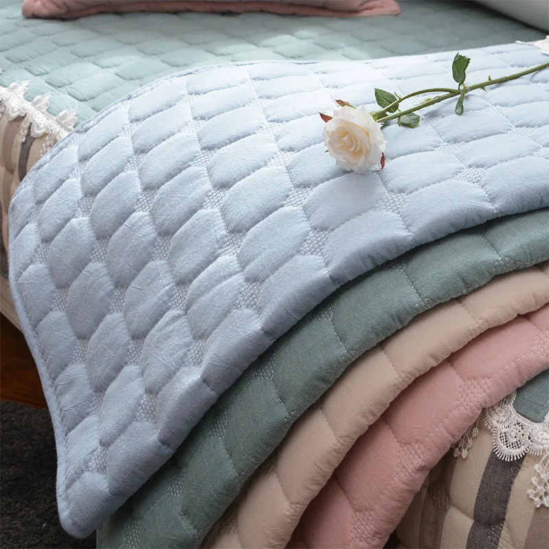 

Plaid Washed Cotton Lace Sofa Cover 3 Seater Non-silp Quilted Sectional Couch Cover Living Room Slipcover Reclinable Four Season