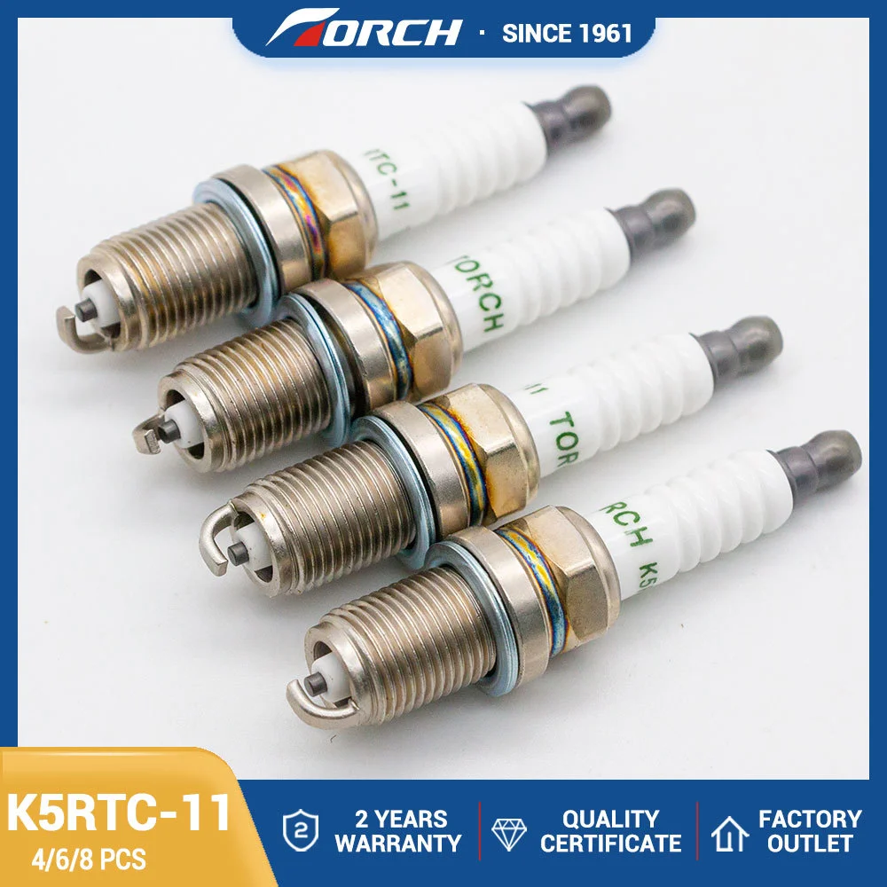 

4-8PCS Spark Plug TORCH K5RTC-11 Replacement for 2382/BKR5ES-11 FR3LS6 F000KE0P41 0242229530 FR8DX FR8DCX+ ISUZU 5-86121749-0