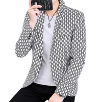 dress suit jacket%ef%bc%8cautumn and lnter korean version small suit printing single button access controlpocket decorationleisure