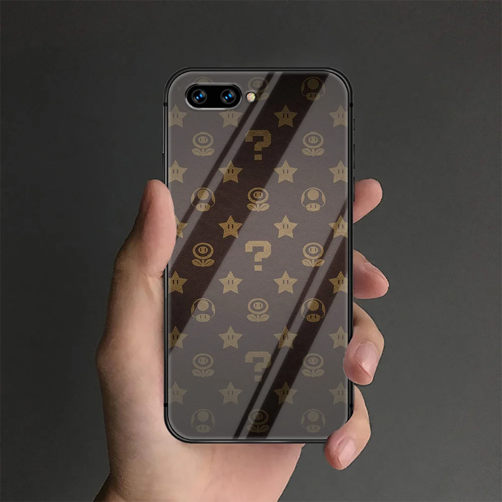 

Super Brothers Cartoon Mario Phone Tempered Glass Case Cover For Huawei Honor 7 8 9 10 20 A X I Lite Funda Shell Trend Prime