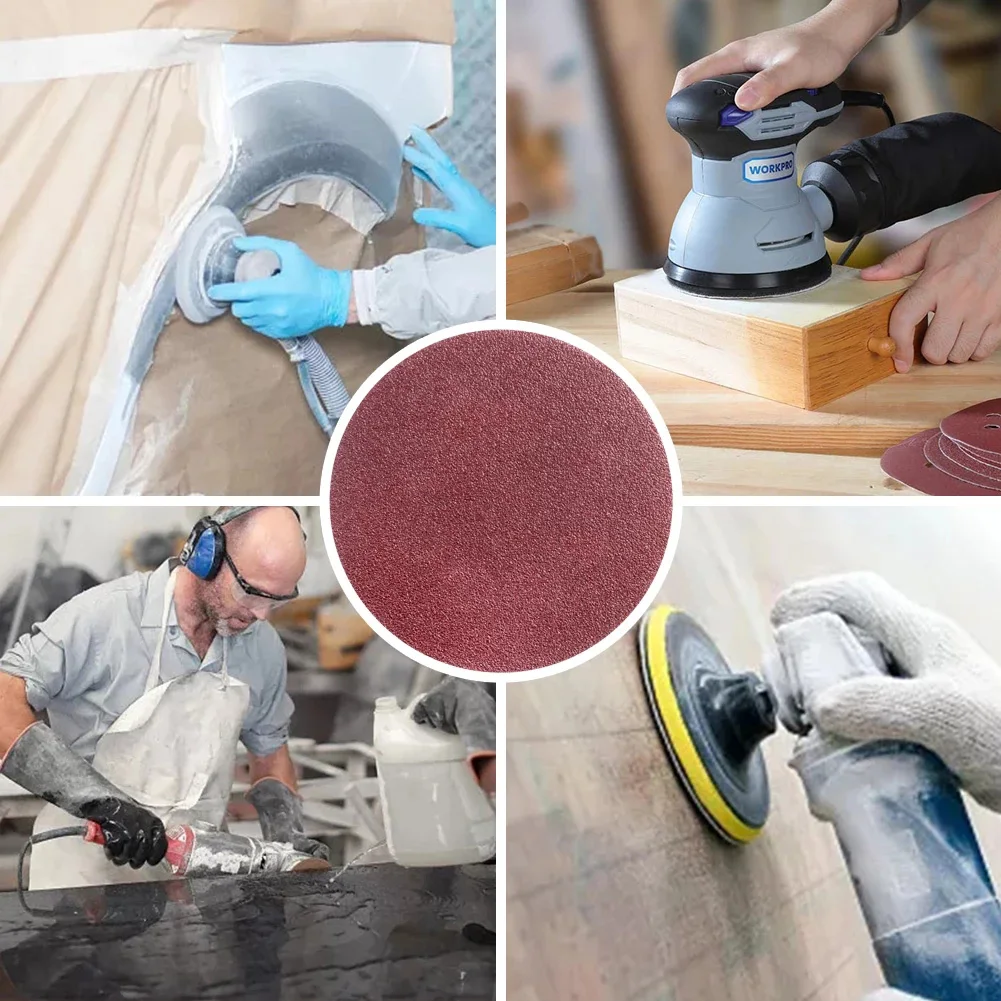 

25PC 5\\\" 125mm Sanding Disc Sandpaper 60 80 120 180 240Grit 25*Sandpapers For Sanding Polishing Metals