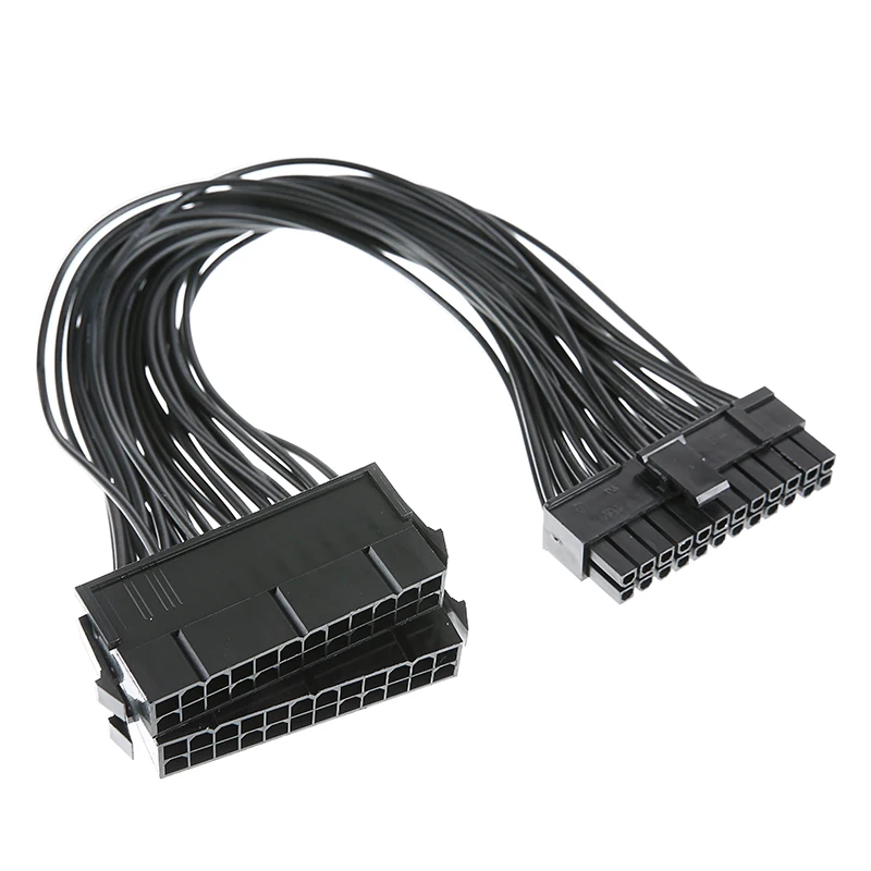 

Pohiks 1pc 30CM High Quality 24-pin Dual PSU Power Supply Cable ATX Motherboard Adapter Connector Cord For PC Computer