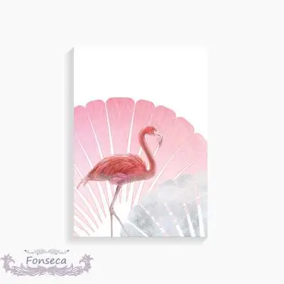 Постеры в скандинавском стиле с изображением розового фламинго Картина на