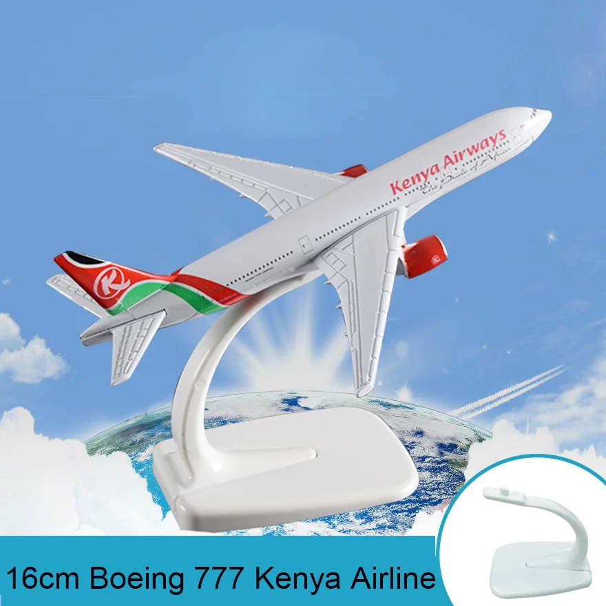 16 см модель самолета Боинг 777 Кения Авиакомпании с трёхмерными чертёжами B777 1:400