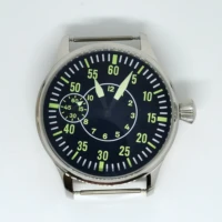 44mm watch parts cases of stainless steel add luminous dial and hands fit eta 6497 st36 manual movement